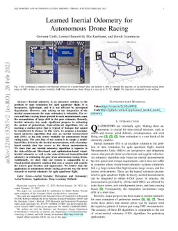 Learned Inertial Odometry for Autonomous Drone Racing