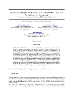 On the Efficiency of Ethics as a Governing Tool for Artificial
  Intelligence