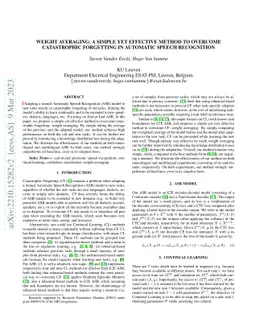 Weight Averaging: A Simple Yet Effective Method to Overcome Catastrophic
  Forgetting in Automatic Speech Recognition