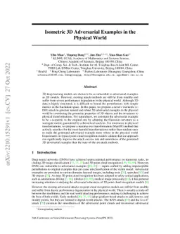 Isometric 3D Adversarial Examples in the Physical World