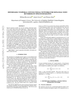 Deformable Temporal Convolutional Networks for Monaural Noisy
  Reverberant Speech Separation
