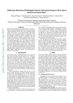 Multi-class Detection of Pathological Speech with Latent Features: How
  does it perform on unseen data?
