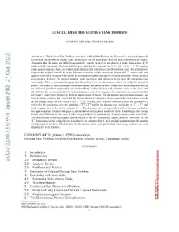 Generalizing the German Tank Problem