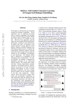 Dial2vec: Self-Guided Contrastive Learning of Unsupervised Dialogue
  Embeddings