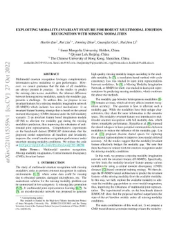 Exploiting modality-invariant feature for robust multimodal emotion
  recognition with missing modalities