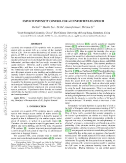 Explicit Intensity Control for Accented Text-to-speech