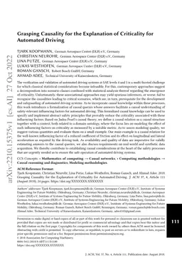 Grasping Causality for the Explanation of Criticality for Automated
  Driving