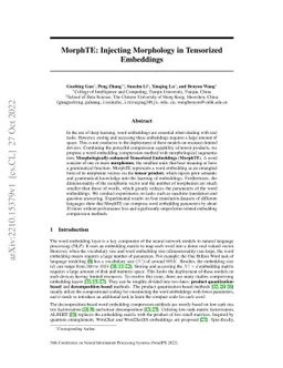 MorphTE: Injecting Morphology in Tensorized Embeddings