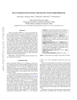 Self-consistent Reasoning For Solving Math Word Problems