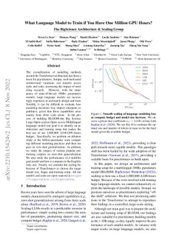 What Language Model to Train if You Have One Million GPU Hours?