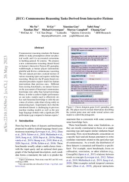 JECC: Commonsense Reasoning Tasks Derived from Interactive Fictions