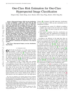 One-Class Risk Estimation for One-Class Hyperspectral Image
  Classification