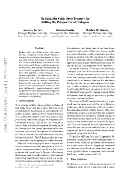 He Said, She Said: Style Transfer for Shifting the Perspective of
  Dialogues