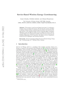 Service-Based Wireless Energy Crowdsourcing