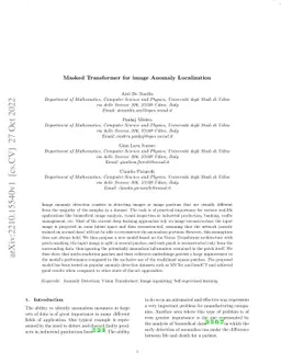 Masked Transformer for image Anomaly Localization