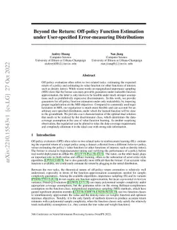 Beyond the Return: Off-policy Function Estimation under User-specified
  Error-measuring Distributions