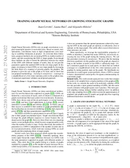 Training Graph Neural Networks on Growing Stochastic Graphs