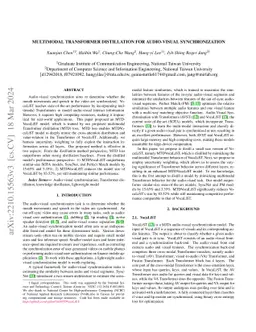Multimodal Transformer Distillation for Audio-Visual Synchronization