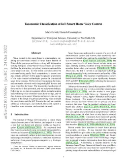 Taxonomic Classification of IoT Smart Home Voice Control