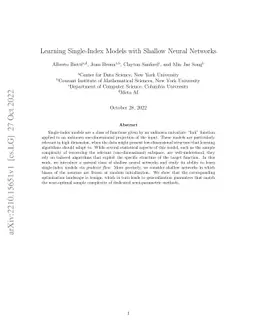 Learning Single-Index Models with Shallow Neural Networks