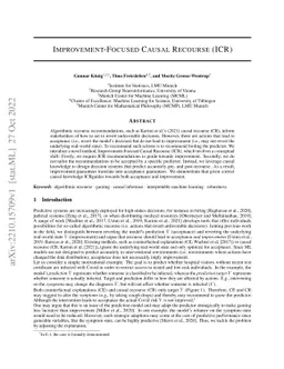Improvement-Focused Causal Recourse (ICR)
