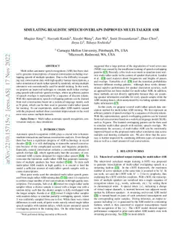 Simulating realistic speech overlaps improves multi-talker ASR
