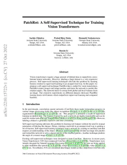 PatchRot: A Self-Supervised Technique for Training Vision Transformers
