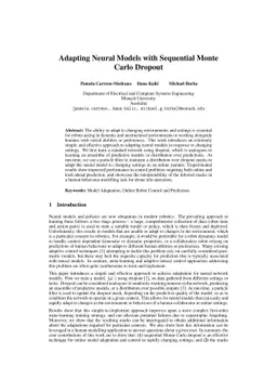 Adapting Neural Models with Sequential Monte Carlo Dropout
