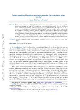 Poisson Reweighted Laplacian Uncertainty Sampling for Graph-based Active
  Learning
