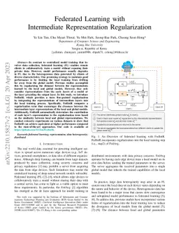 Federated Learning with Intermediate Representation Regularization