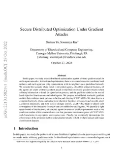 Secure Distributed Optimization Under Gradient Attacks