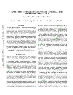 UX-NET: Filter-and-Process-based Improved U-Net for Real-time
  Time-domain Audio Separation