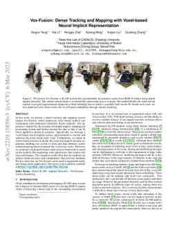Vox-Fusion: Dense Tracking and Mapping with Voxel-based Neural Implicit
  Representation