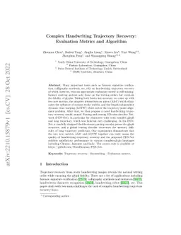 Complex Handwriting Trajectory Recovery: Evaluation Metrics and
  Algorithm