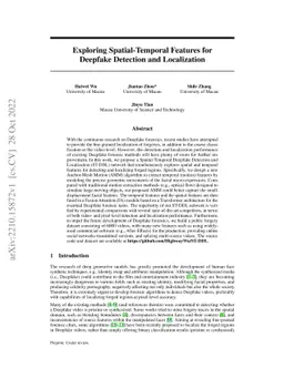 Exploring Spatial-Temporal Features for Deepfake Detection and
  Localization