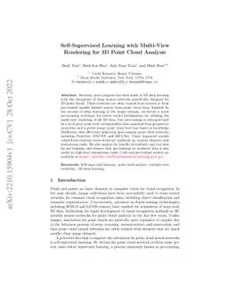 Self-Supervised Learning with Multi-View Rendering for 3D Point Cloud
  Analysis