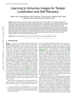 Learning to Immunize Images for Tamper Localization and Self-Recovery