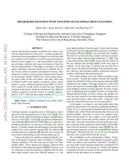 Speaker recognition with two-step multi-modal deep cleansing