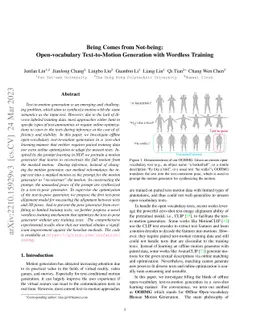Being Comes from Not-being: Open-vocabulary Text-to-Motion Generation
  with Wordless Training