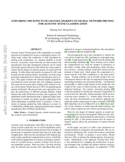Exploring the Effects of Channel Sparsity on Neural Network Pruning for
  Acoustic Scene Classification
