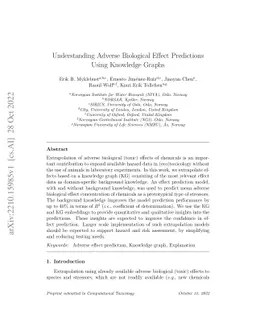 Understanding Adverse Biological Effect Predictions Using Knowledge
  Graphs