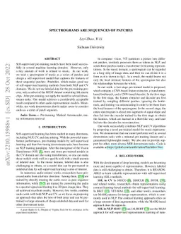 Spectrograms Are Sequences of Patches