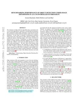 Benchmarking performance of object detection under image distortions in
  an uncontrolled environment