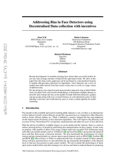 Addressing Bias in Face Detectors using Decentralised Data collection
  with incentives