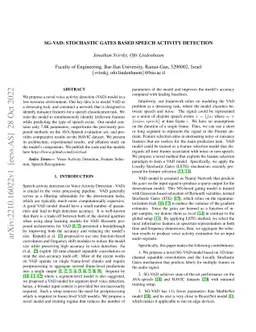 SG-VAD: Stochastic Gates Based Speech Activity Detection