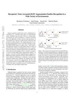 Rawgment: Noise-Accounted RAW Augmentation Enables Recognition in a Wide
  Variety of Environments