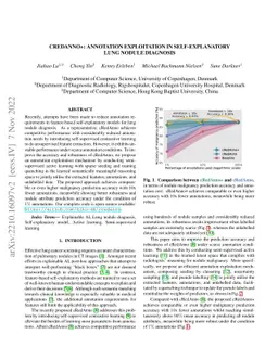 cRedAnno+: Annotation Exploitation in Self-Explanatory Lung Nodule
  Diagnosis
