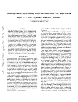 Predicting Protein-Ligand Binding Affinity with Equivariant Line Graph
  Network