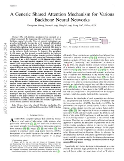 A Generic Shared Attention Mechanism for Various Backbone Neural
  Networks