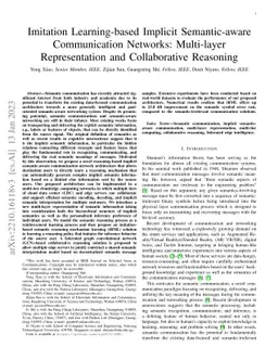 Imitation Learning-based Implicit Semantic-aware Communication Networks:
  Multi-layer Representation and Collaborative Reasoning